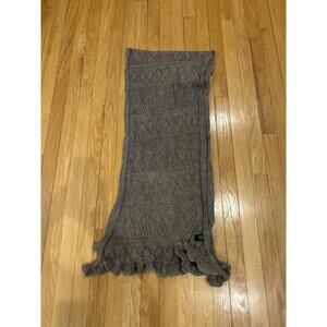 Betmar Made in Italy brown Knit Scarf with Ruffle Edges